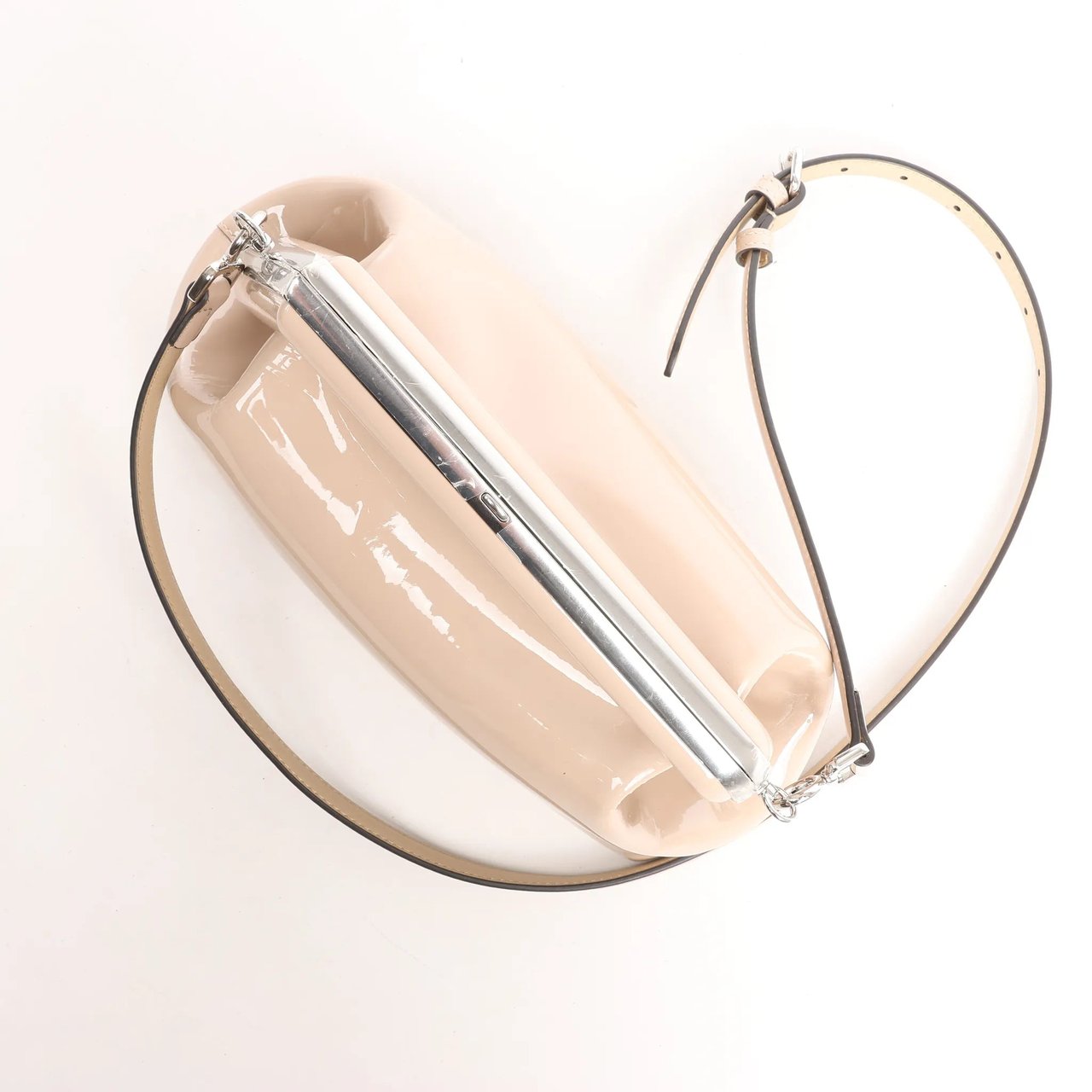 FENDI First Patent Leather Crossbody bag in Beige 8BP137 Beige