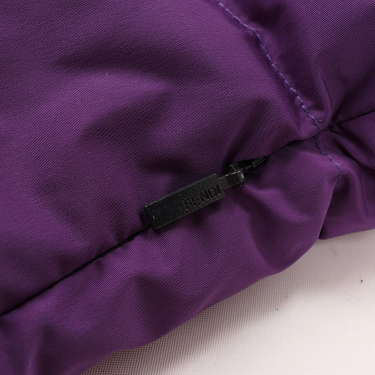 Fendi Purple Puffer Jacket, Size 44 Paars