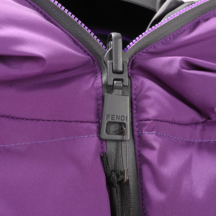 Fendi Purple Puffer Jacket, Size 44 Paars