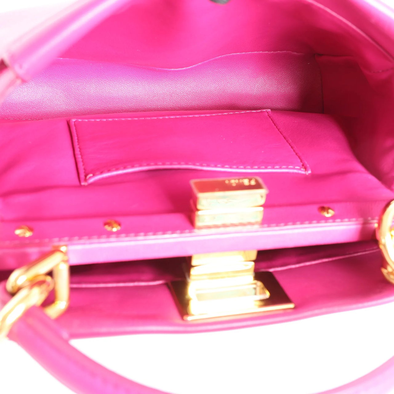 Fendi Fendi Peekaboo Mini Leather 2Way Handbag in Pink 8BN244 Roze