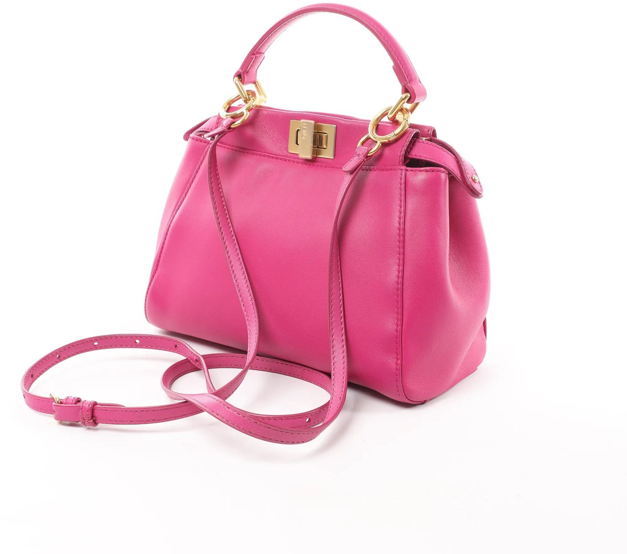 Fendi Fendi Peekaboo Mini Leather 2Way Handbag in Pink 8BN244 Roze