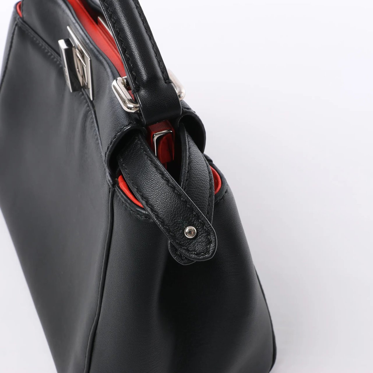 Fendi Fendi Peekaboo Mini Leather 2Way Handbag in Black 8BN244 Zwart