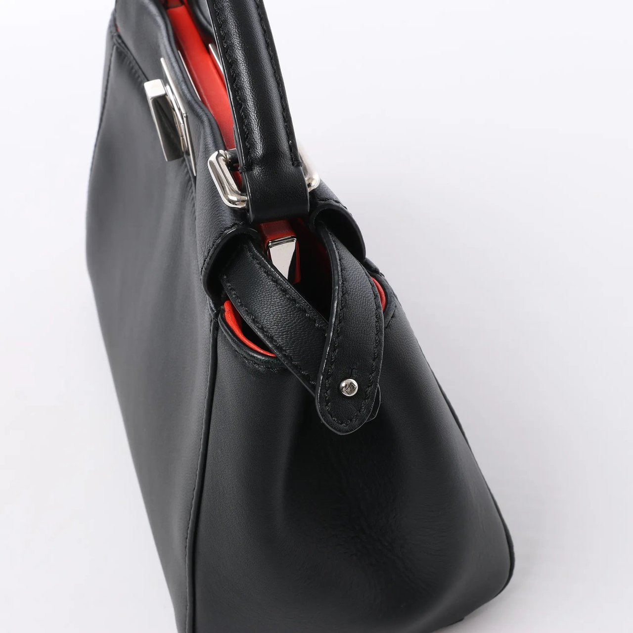 Fendi Fendi Peekaboo Mini Leather 2Way Handbag in Black 8BN244 Zwart