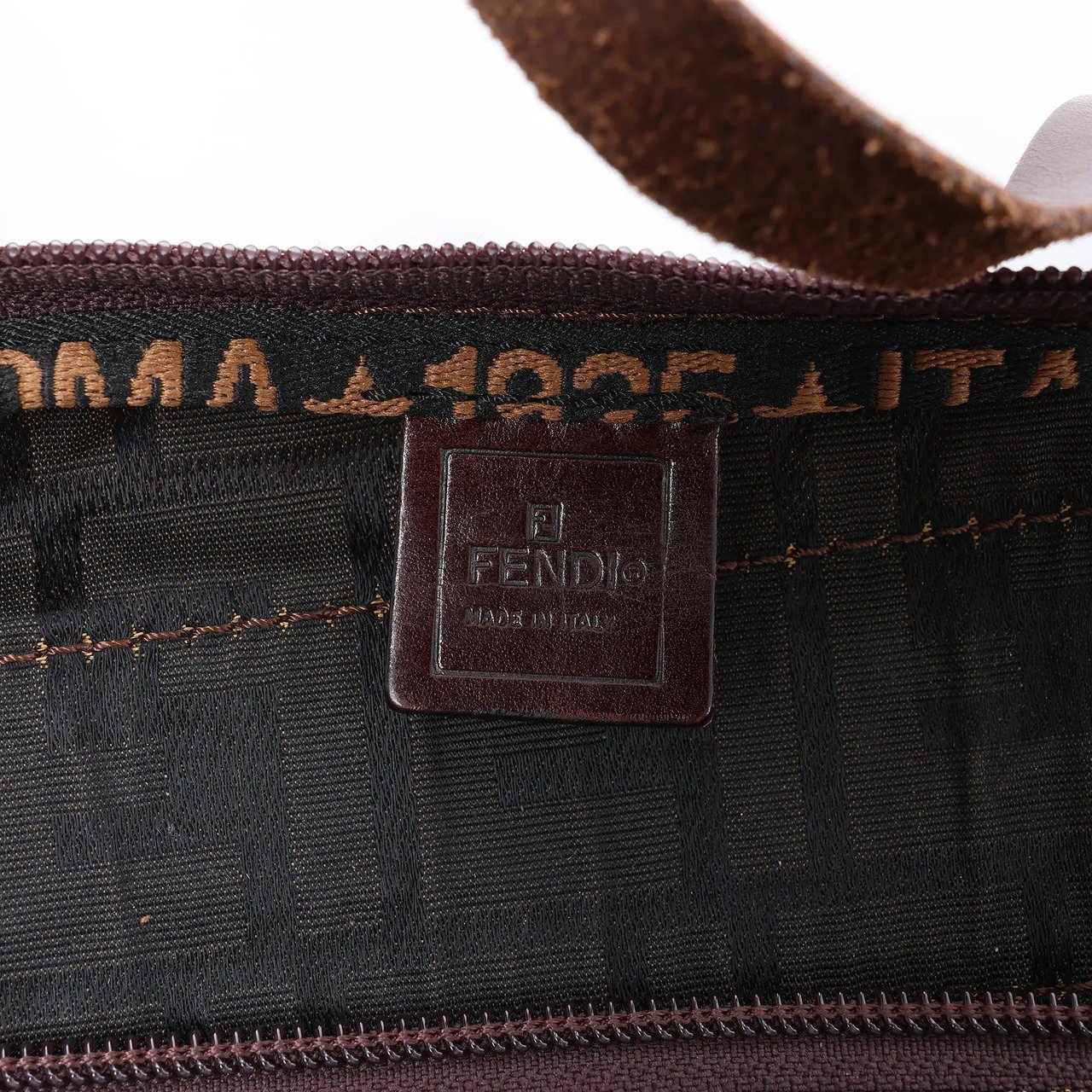 FENDI Zucca Canvas x Leather Travel Bag in Brown Bruin