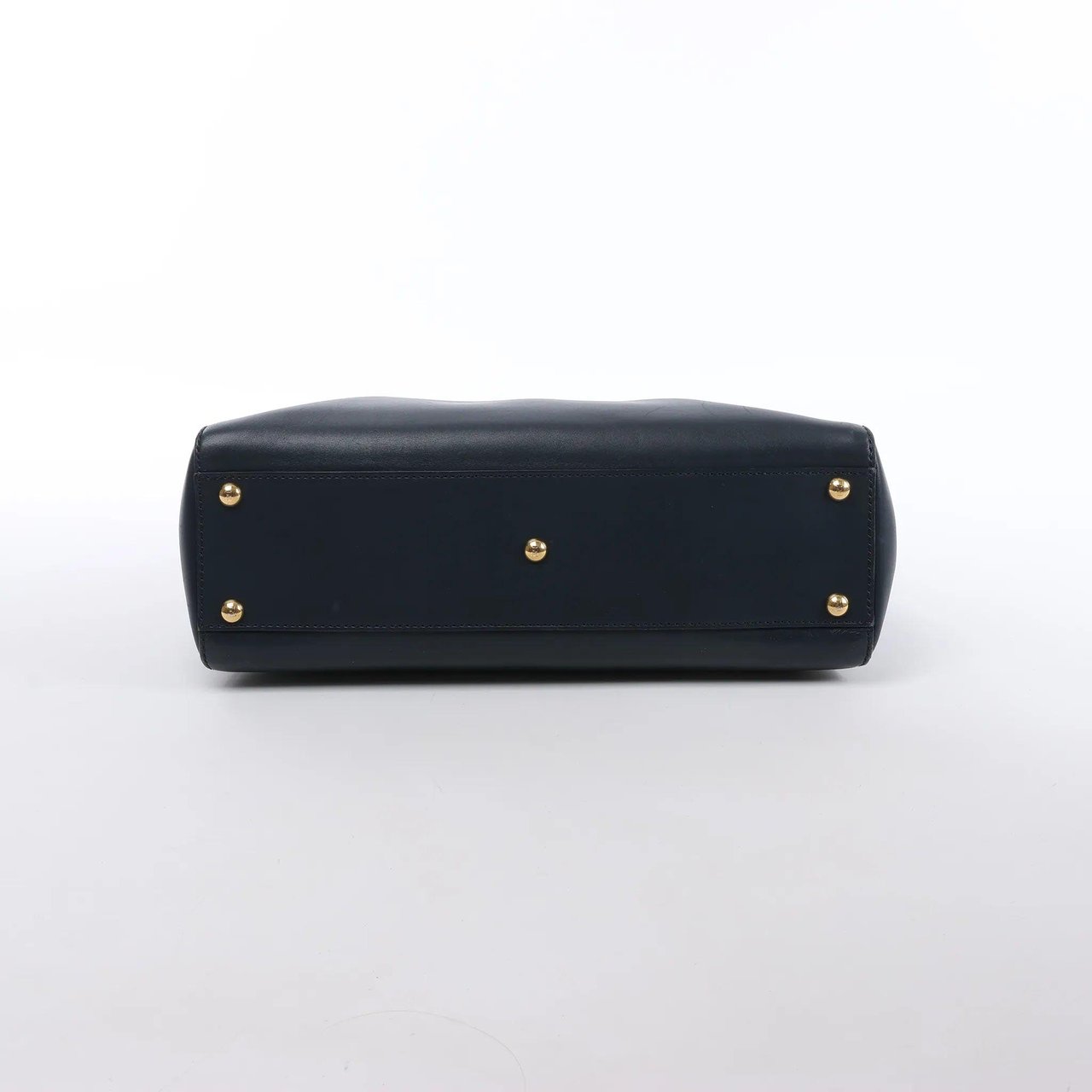 Fendi Peekaboo Regular Leather 2Way Handbag in Navy Blue 8BN226 Blauw