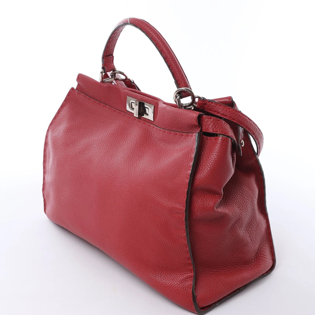 Fendi Peekaboo Large Selleria Leather 2Way Handbag in Red 8BN210 Divers