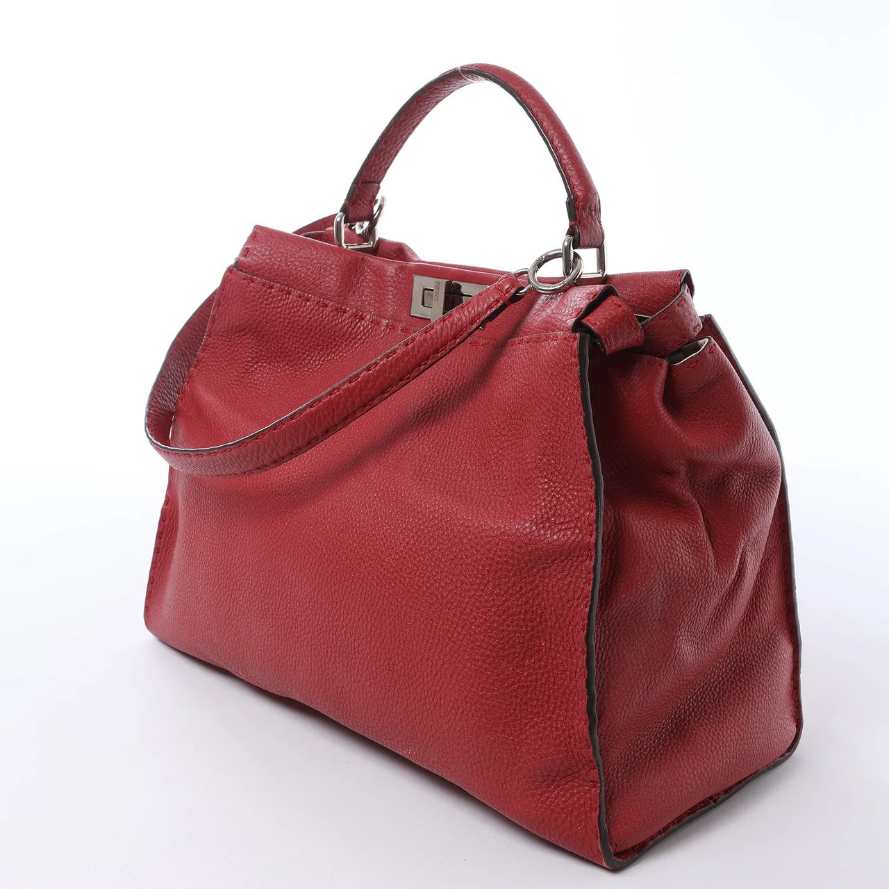 Fendi Peekaboo Large Selleria Leather 2Way Handbag in Red 8BN210 Divers