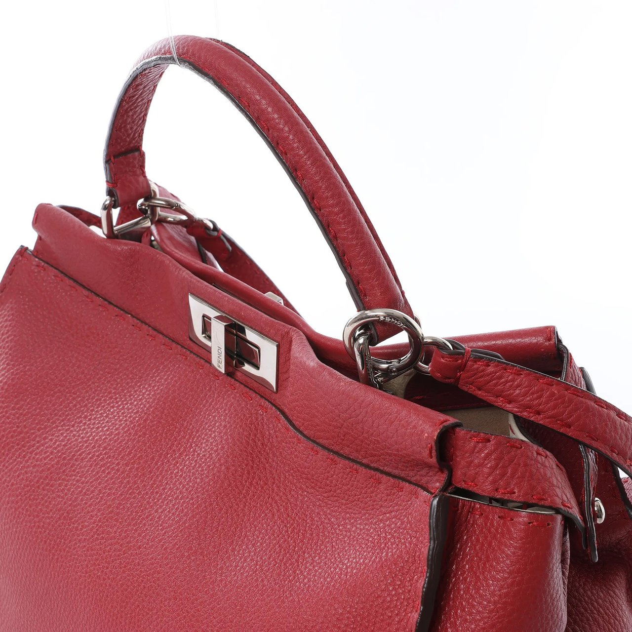 Fendi Peekaboo Large Selleria Leather 2Way Handbag in Red 8BN210 Divers