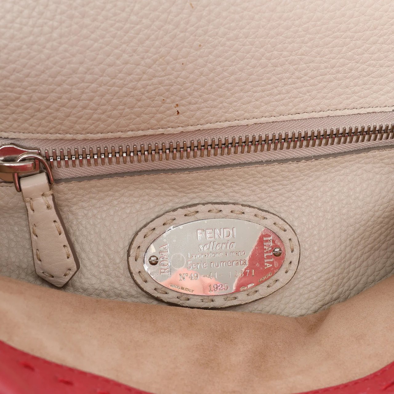 Fendi Peekaboo Large Selleria Leather 2Way Handbag in Red 8BN210 Divers