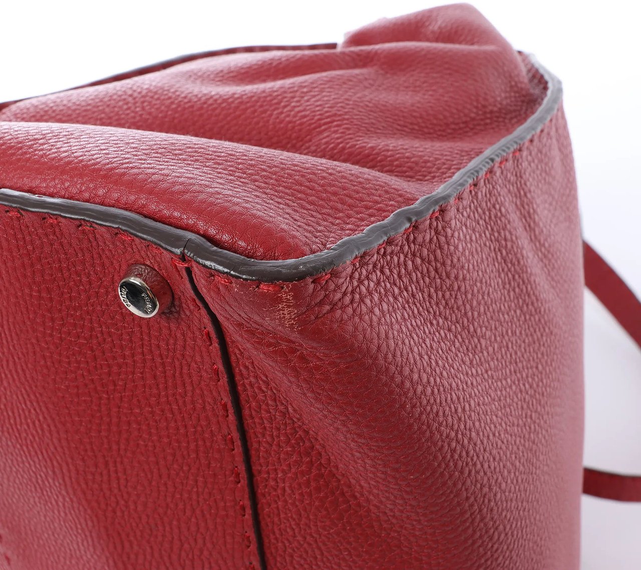 Fendi Peekaboo Large Selleria Leather 2Way Handbag in Red 8BN210 Divers
