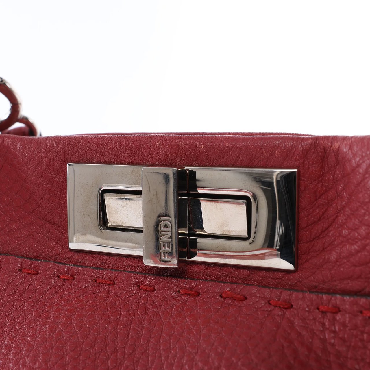 Fendi Peekaboo Large Selleria Leather 2Way Handbag in Red 8BN210 Divers