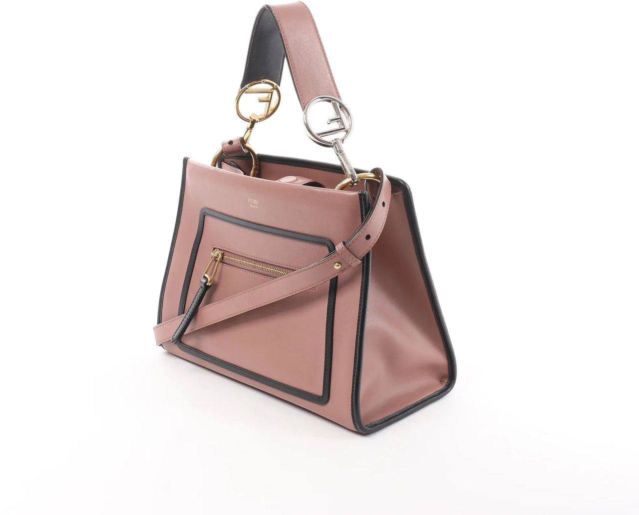 Fendi Runaway Leather 2Way Handbag in Pink 8BH344 Roze