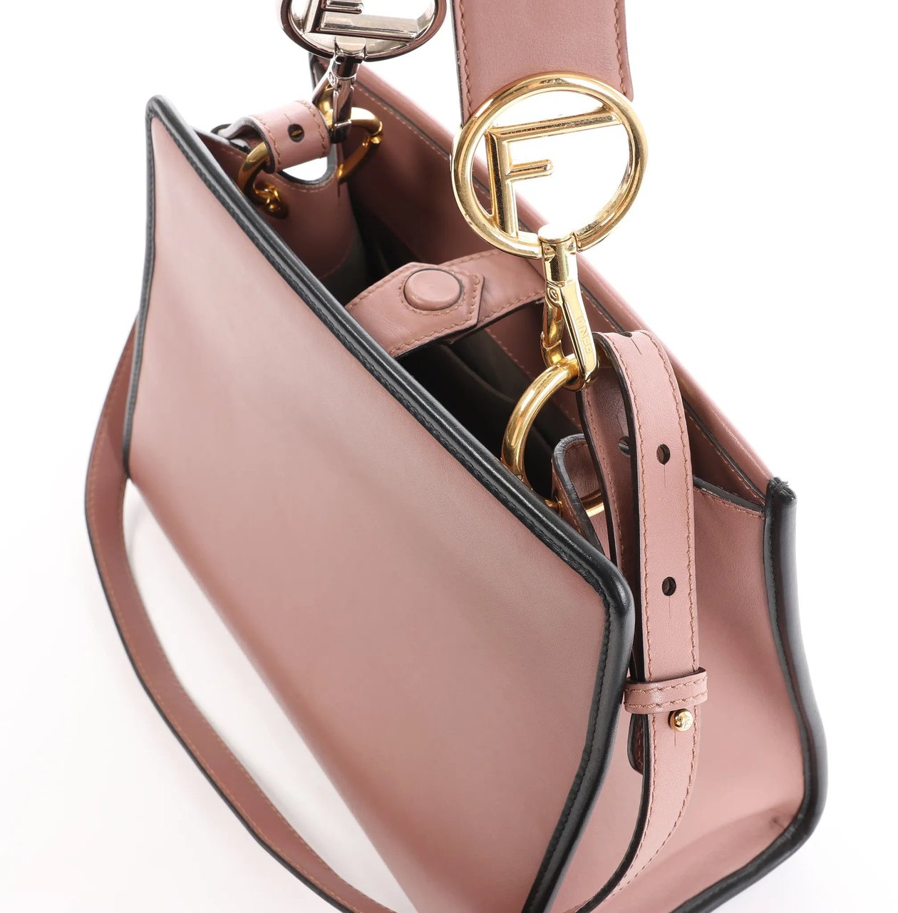 Fendi Runaway Leather 2Way Handbag in Pink 8BH344 Roze