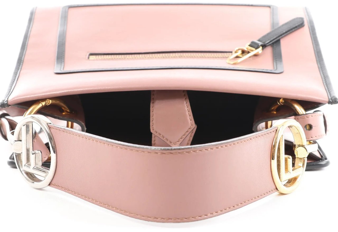Fendi Runaway Leather 2Way Handbag in Pink 8BH344 Roze