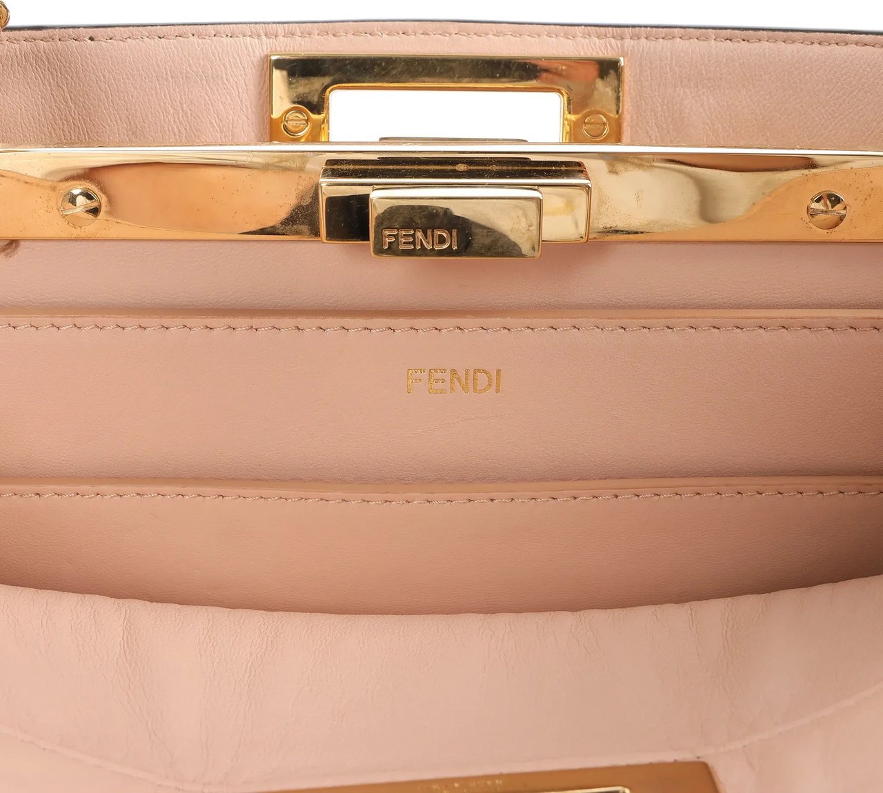 Fendi Peek-a-boo ICU Co., Ltd. Medium Leather Handbag in Green 8BN321 Groen