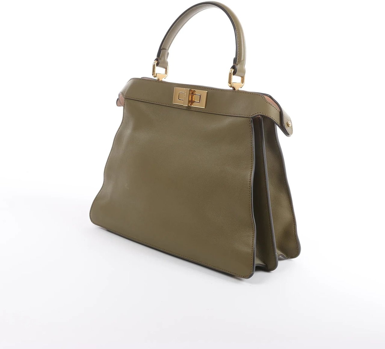 Fendi Peek-a-boo ICU Co., Ltd. Medium Leather Handbag in Green 8BN321 Groen