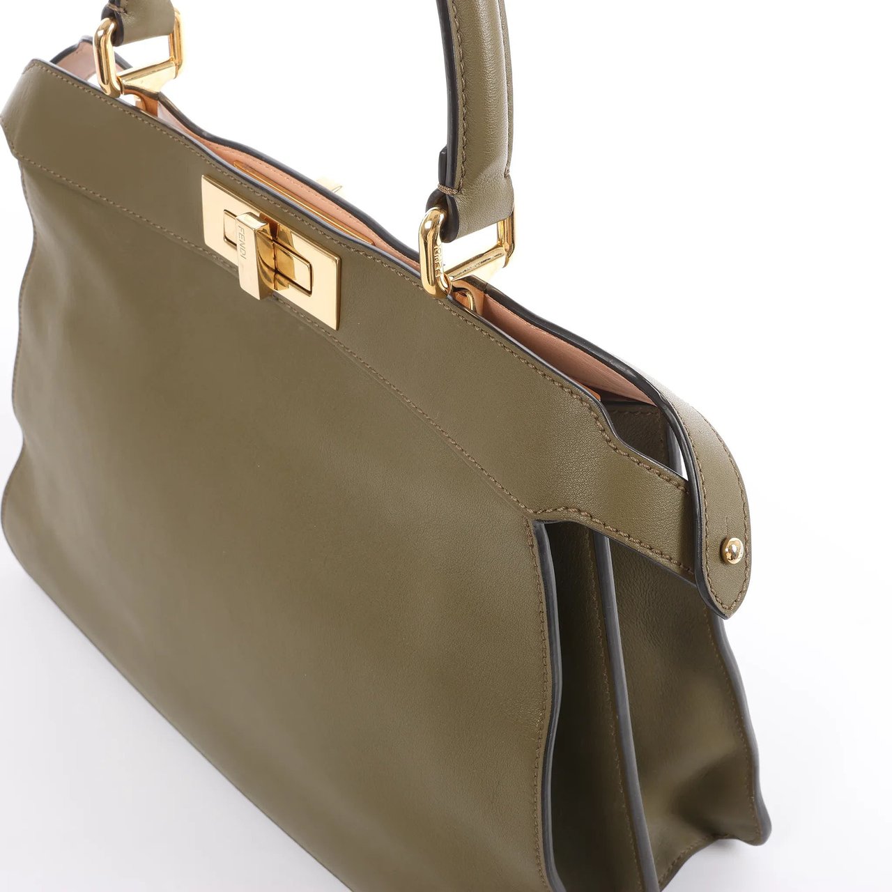 Fendi Peek-a-boo ICU Co., Ltd. Medium Leather Handbag in Green 8BN321 Groen