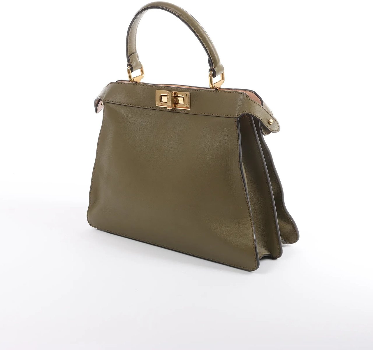 Fendi Peek-a-boo ICU Co., Ltd. Medium Leather Handbag in Green 8BN321 Groen