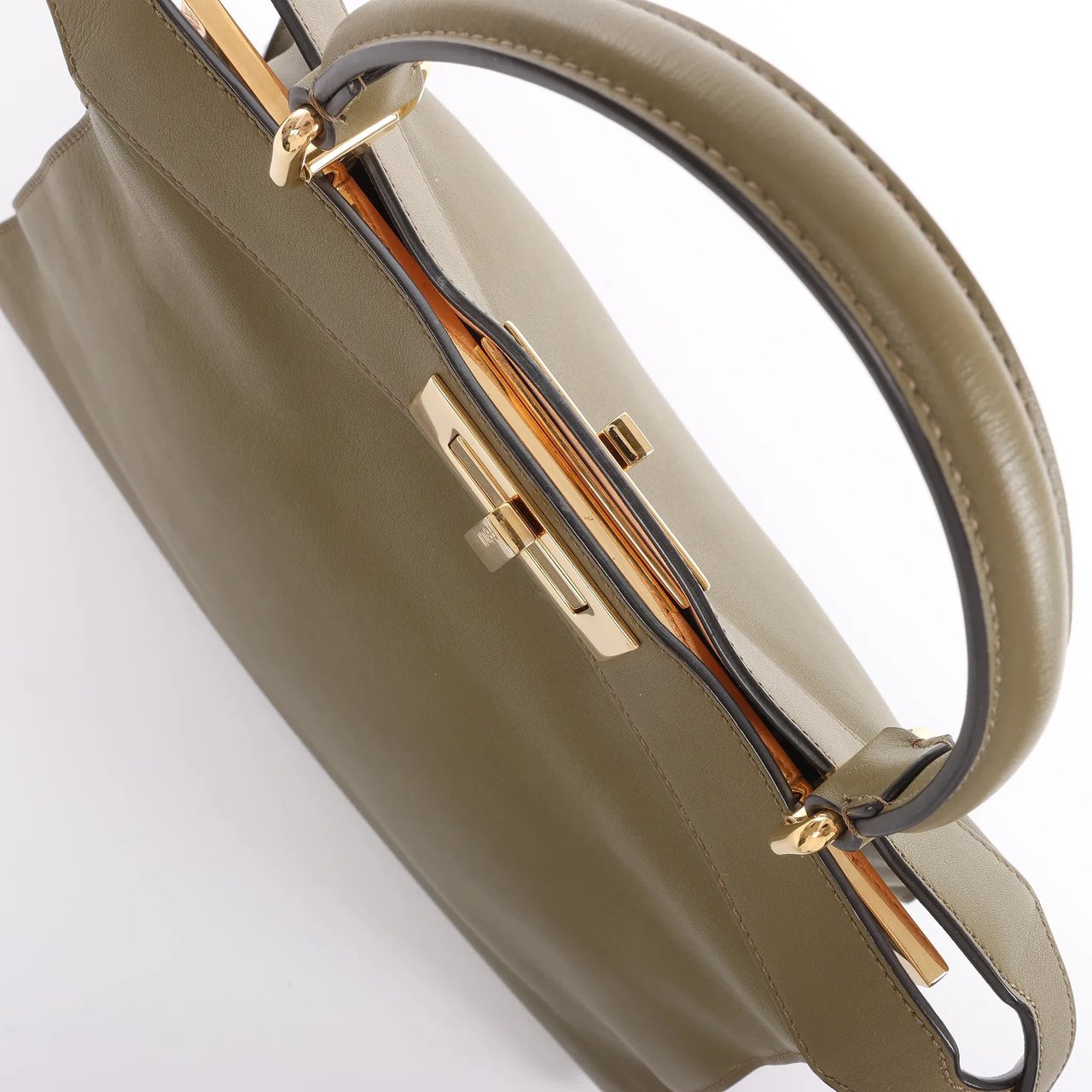 Fendi Peek-a-boo ICU Co., Ltd. Medium Leather Handbag in Green 8BN321 Groen