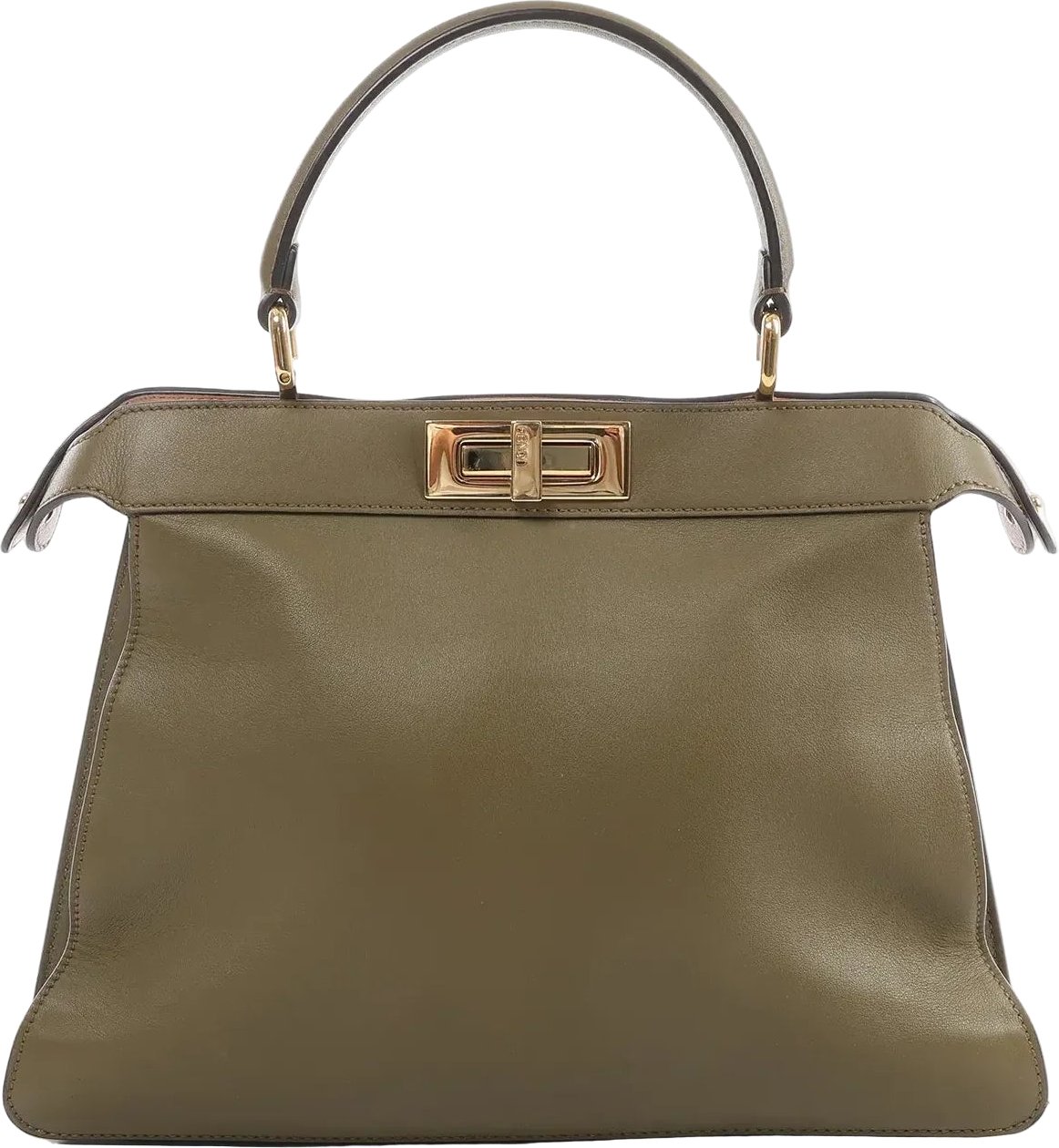 Fendi Peek-a-boo ICU Co., Ltd. Medium Leather Handbag in Green 8BN321 Groen