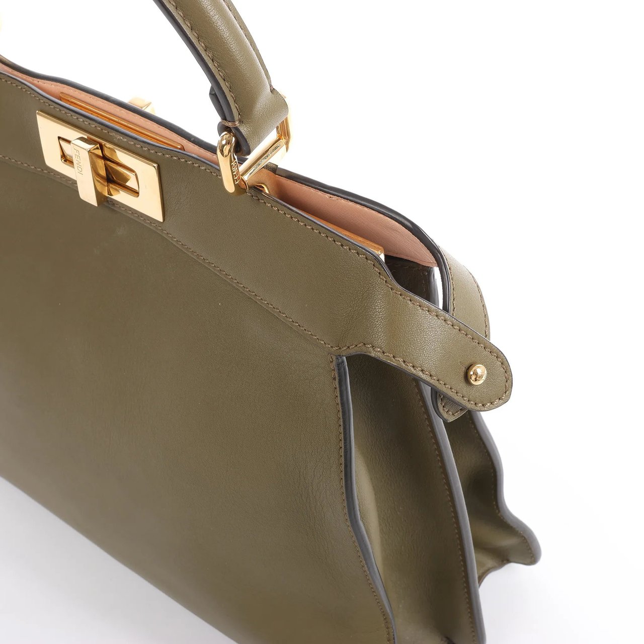 Fendi Peek-a-boo ICU Co., Ltd. Medium Leather Handbag in Green 8BN321 Groen