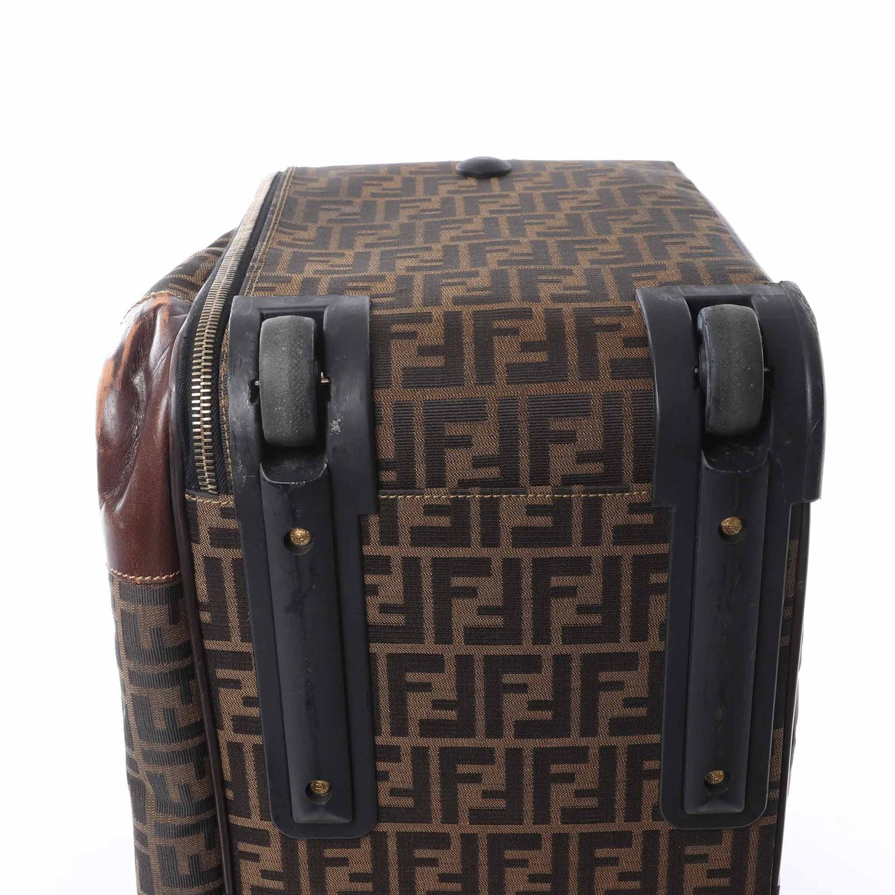 Fendi Zucca Canvas & Leather Travel Bag in Brown Bruin