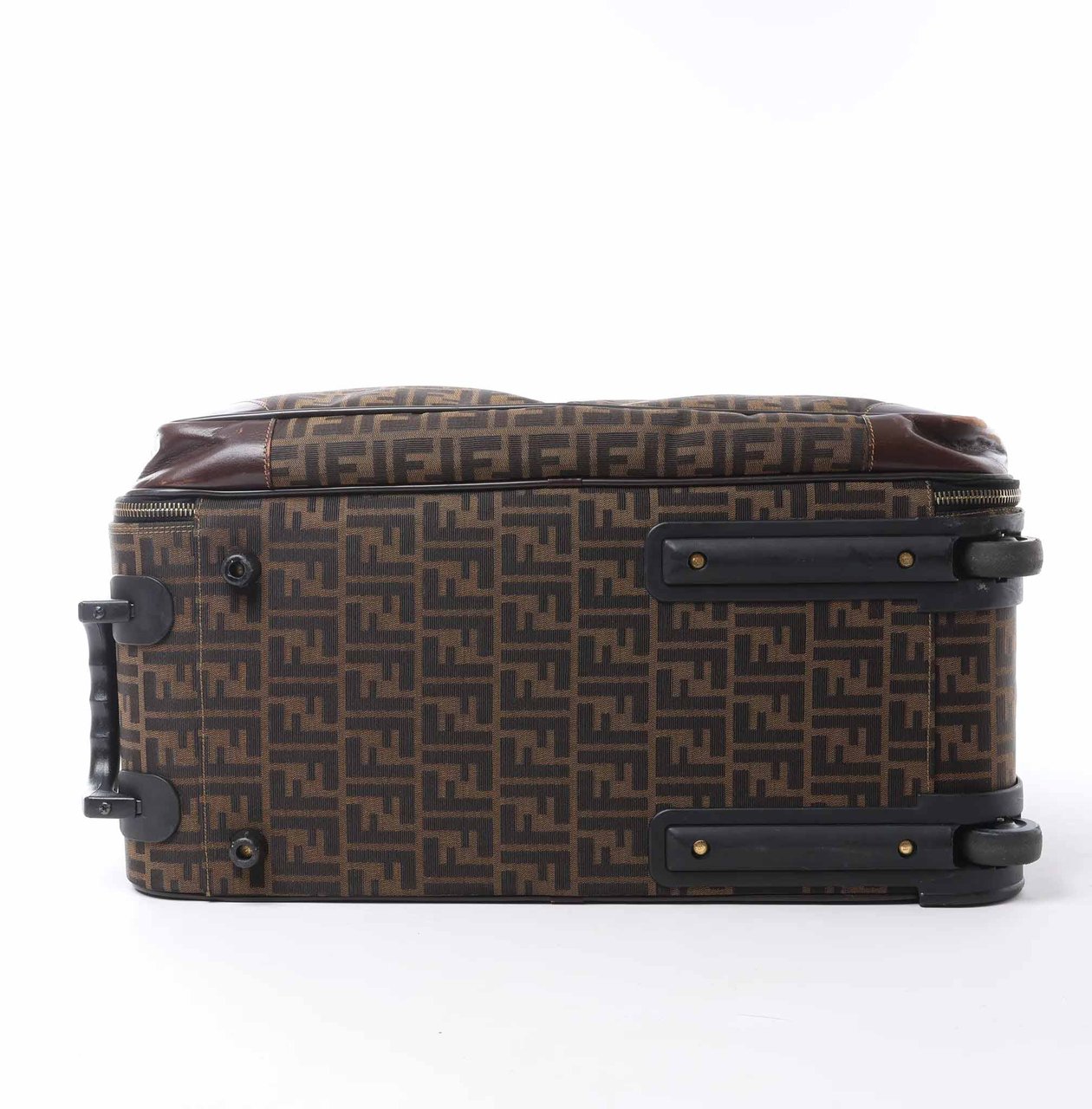 Fendi Zucca Canvas & Leather Travel Bag in Brown Bruin