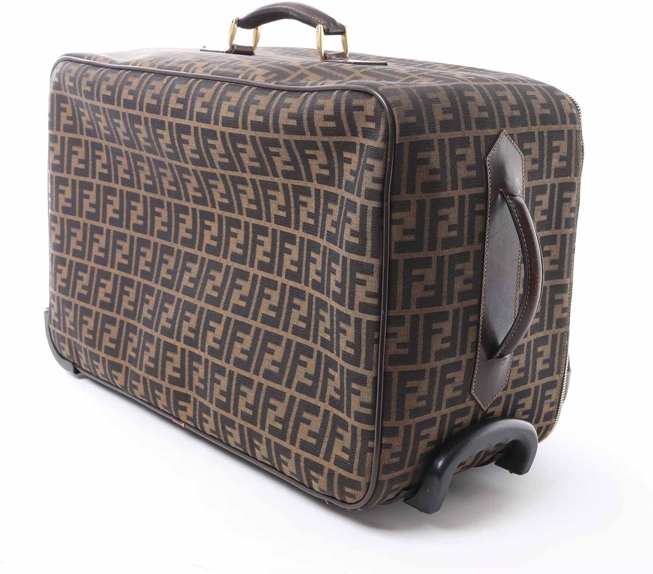 Fendi Zucca Canvas & Leather Travel Bag in Brown Bruin