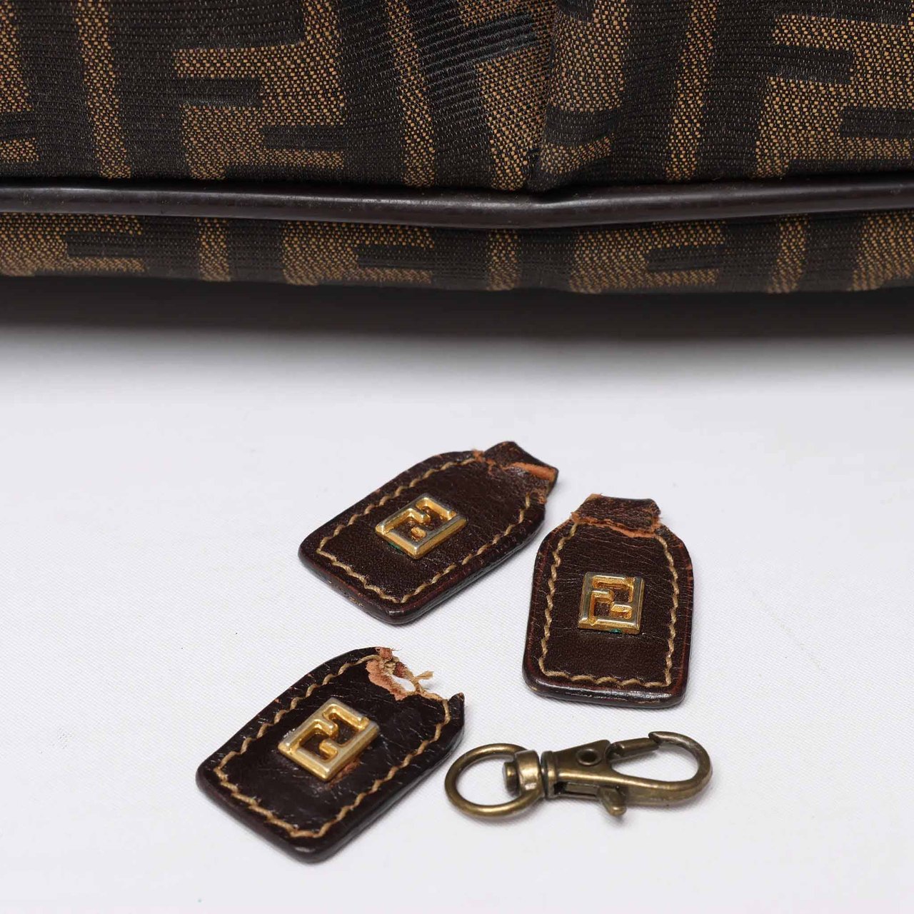 Fendi Zucca Canvas & Leather Travel Bag in Brown Bruin