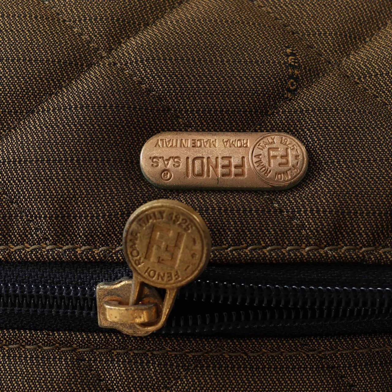 Fendi Zucca Canvas & Leather Travel Bag in Brown Bruin
