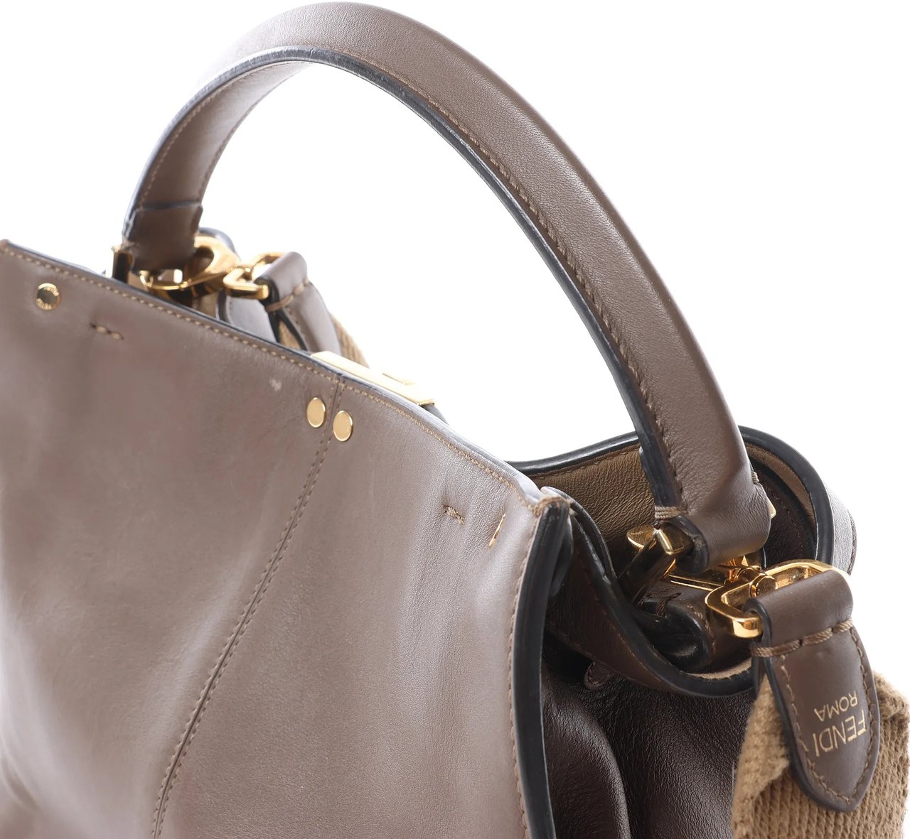 Fendi Peekaboo X-light Leather 2Way Handbag in Brown 8BN310 Bruin