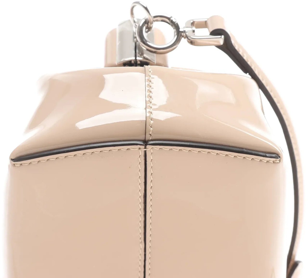 FENDI First Patent Leather Crossbody bag in Beige 8BP137 Beige