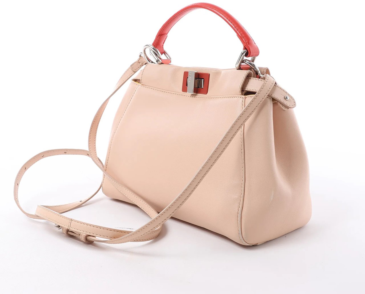 Fendi Peekaboo Mini Leather 2Way Handbag in Pink 8BN244 Roze