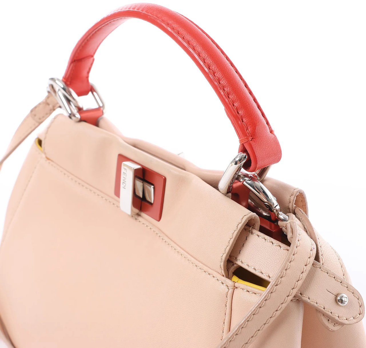 Fendi Peekaboo Mini Leather 2Way Handbag in Pink 8BN244 Roze