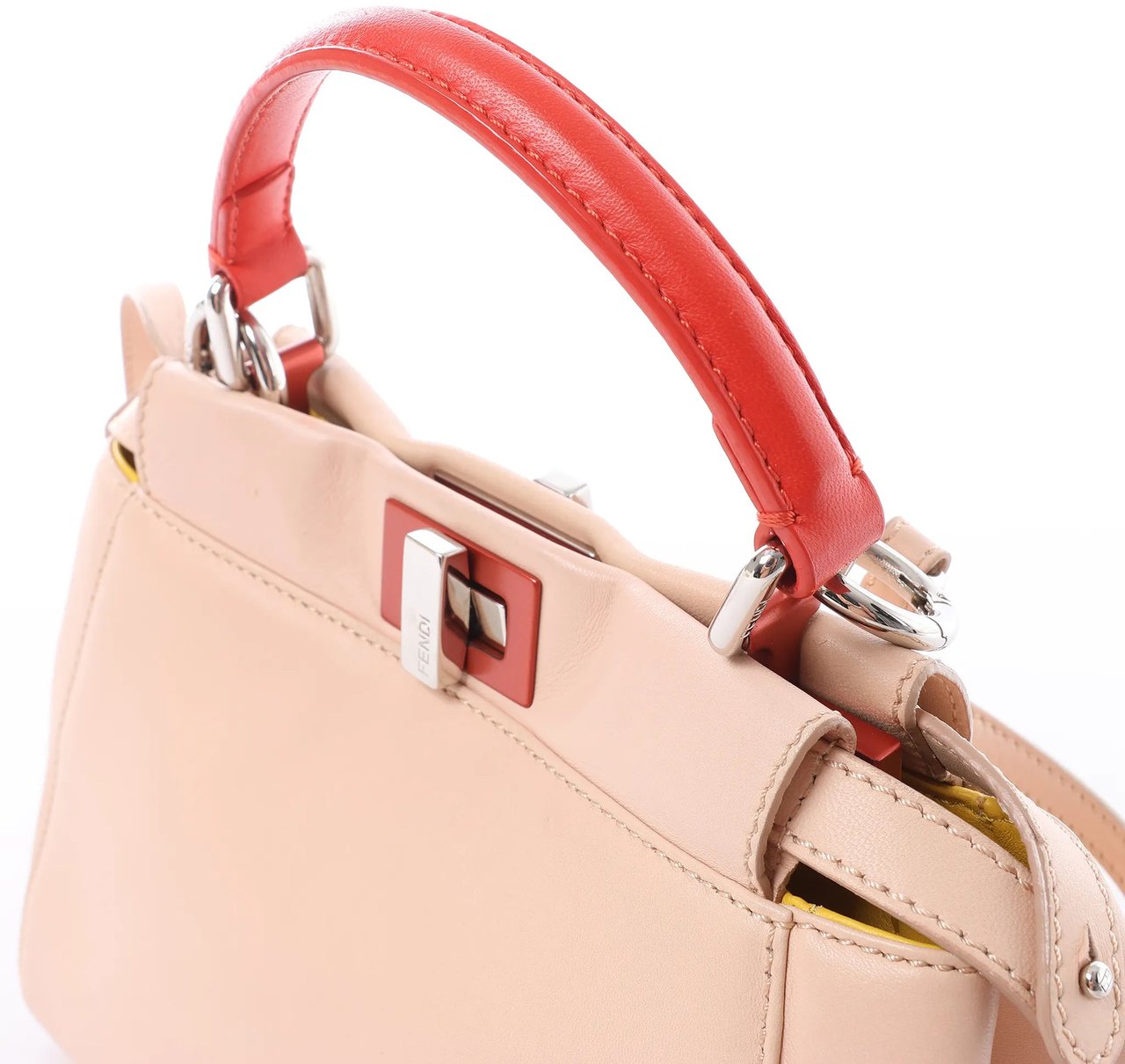 Fendi Peekaboo Mini Leather 2Way Handbag in Pink 8BN244 Roze
