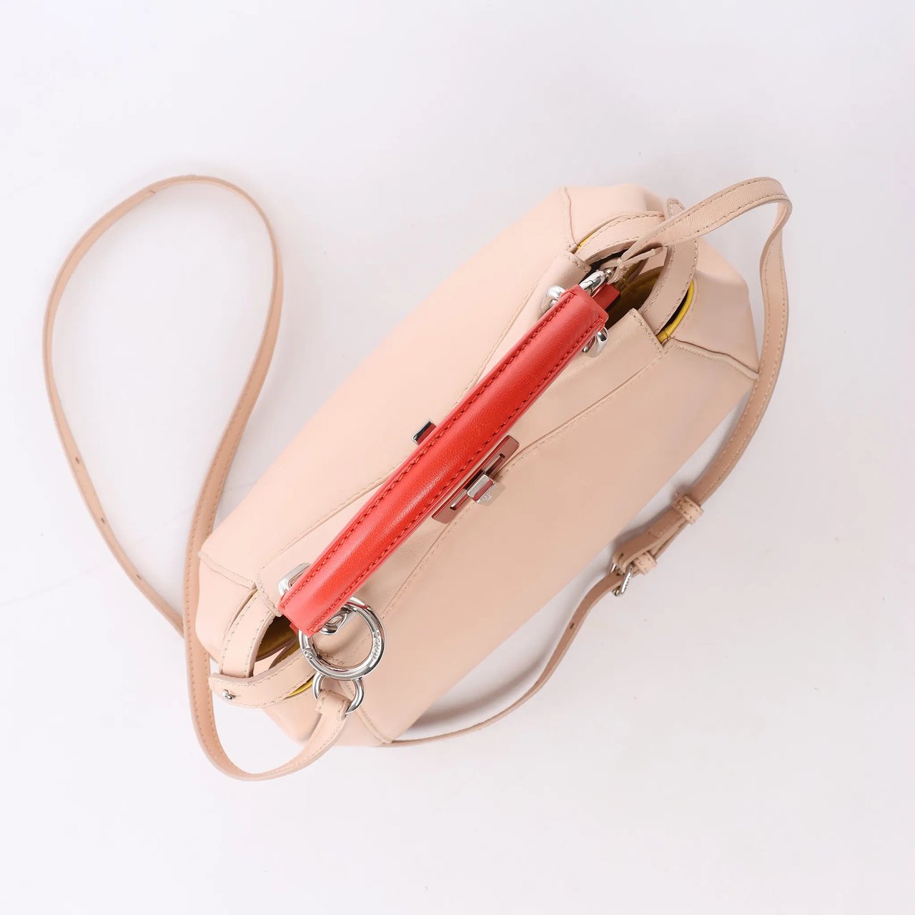 Fendi Peekaboo Mini Leather 2Way Handbag in Pink 8BN244 Roze