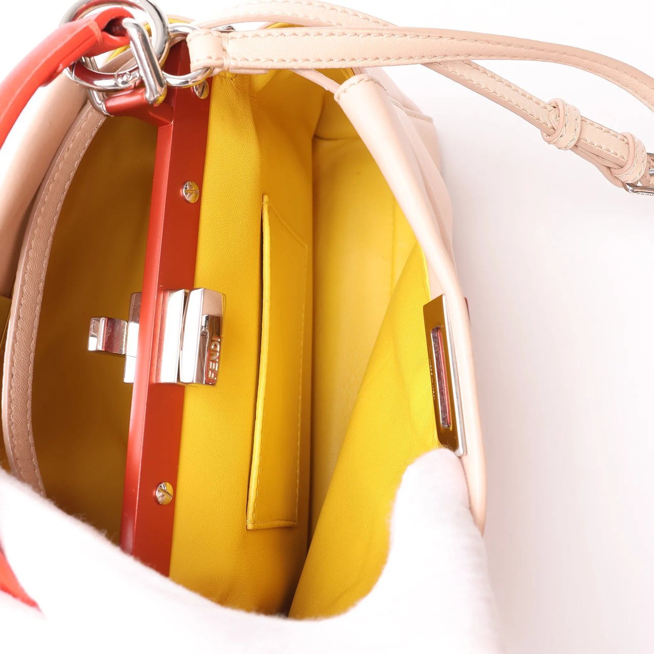 Fendi Peekaboo Mini Leather 2Way Handbag in Pink 8BN244 Roze