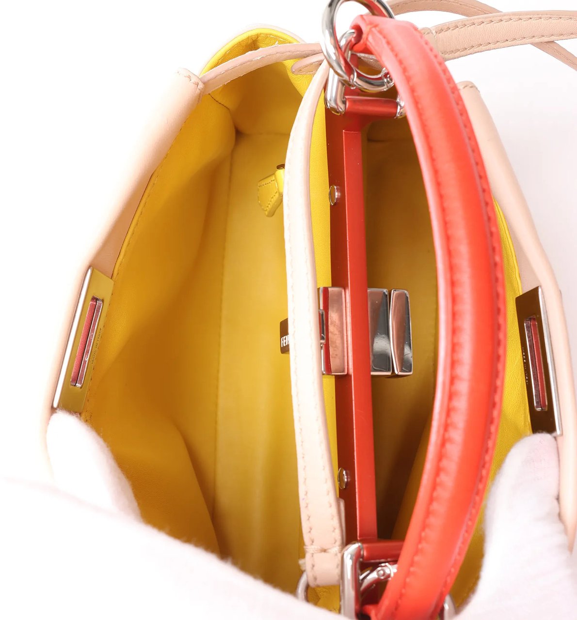 Fendi Peekaboo Mini Leather 2Way Handbag in Pink 8BN244 Roze