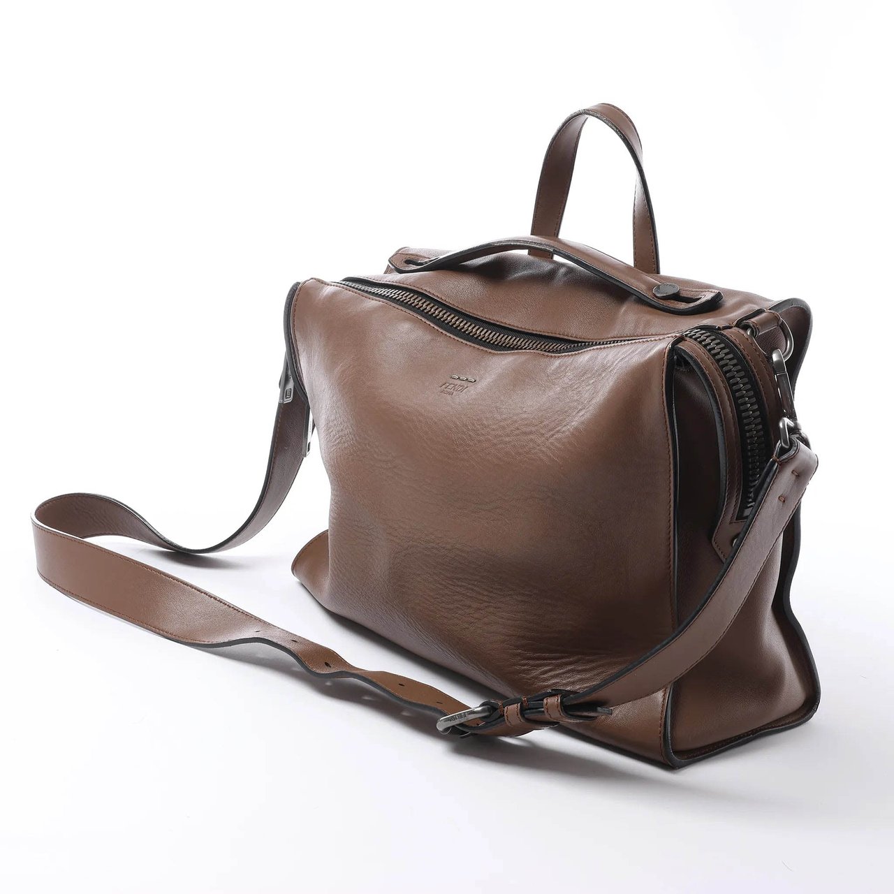 Fendi Lui Urban Leather 2Way Handbag in Brown 7VA400 Bruin