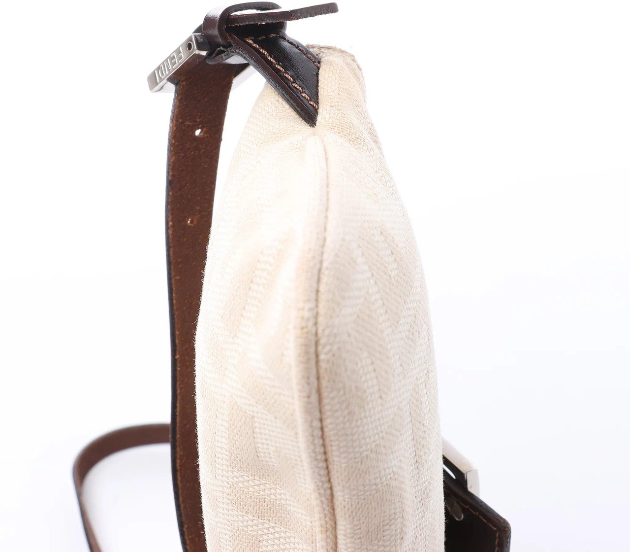 FENDI Baguette ZUCCa Canvas x Leather Shoulder bag in Beige 26685 Beige