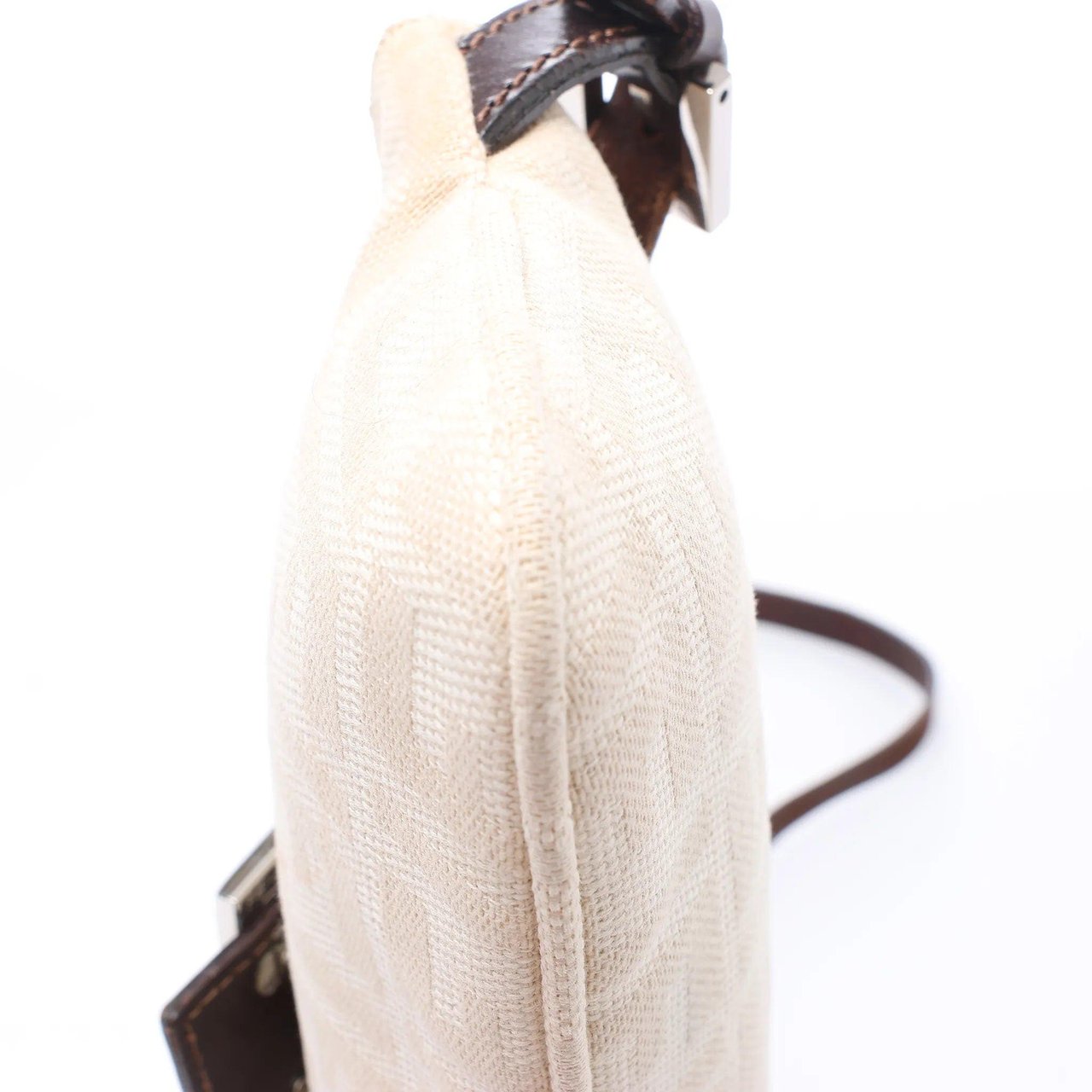 FENDI Baguette ZUCCa Canvas x Leather Shoulder bag in Beige 26685 Beige
