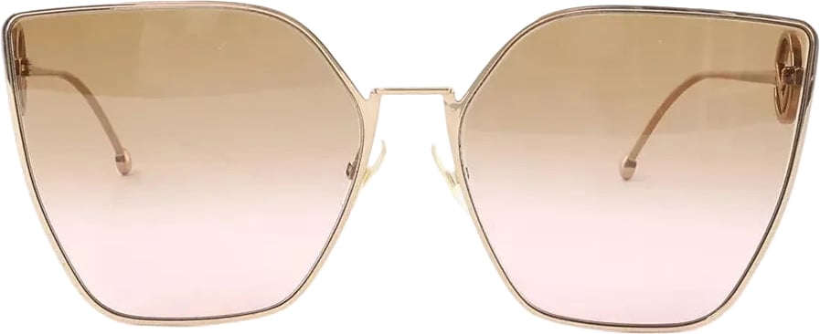 Fendi Oversized Cat-eye Sunglasses in Gold Metal FF0323/S Divers