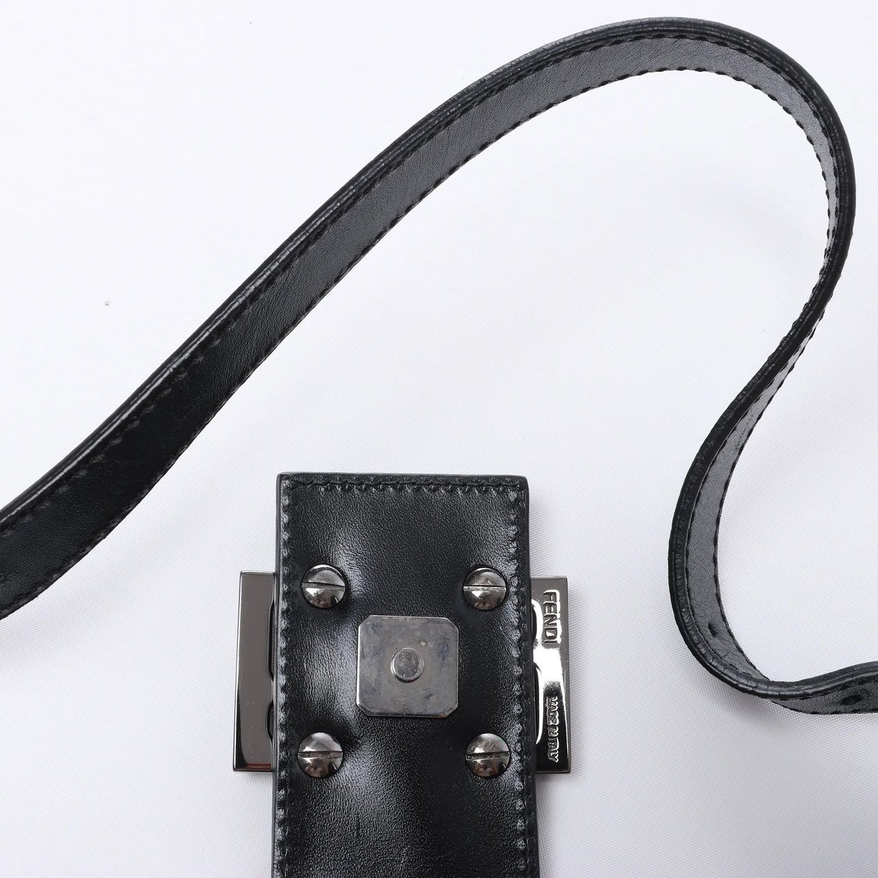FENDI Mamma Baguette Zucchino Canvas & Leather Shoulder bag in Black 8BR036 Zwart
