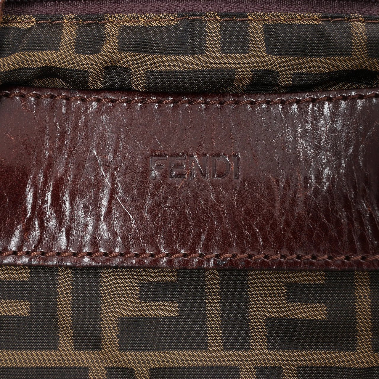 FENDI Zucca Canvas x Leather Travel Bag in Brown Bruin
