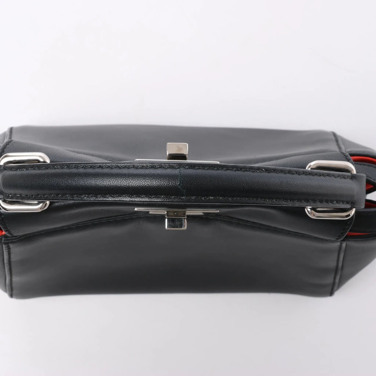 Fendi Peekaboo Mini Leather 2Way Handbag in Black 8BN244 Zwart