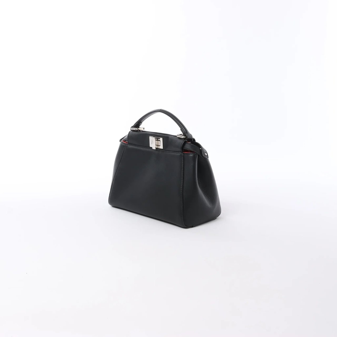 Fendi Peekaboo Mini Leather 2Way Handbag in Black 8BN244 Zwart