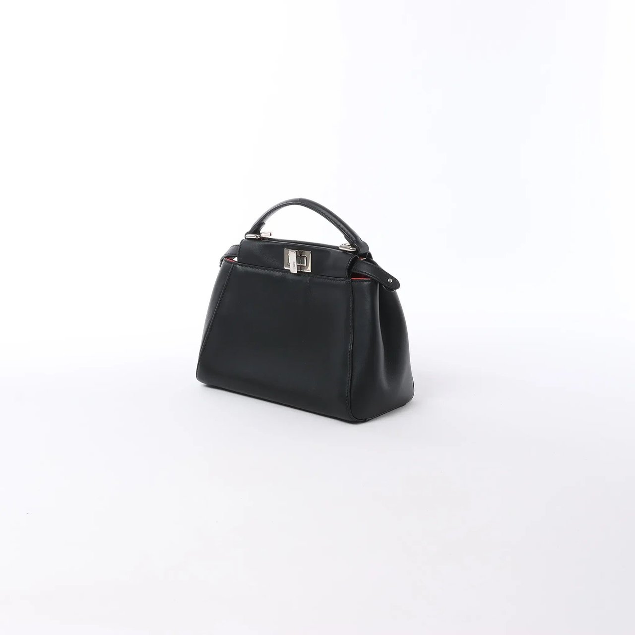 Fendi Peekaboo Mini Leather 2Way Handbag in Black 8BN244 Zwart