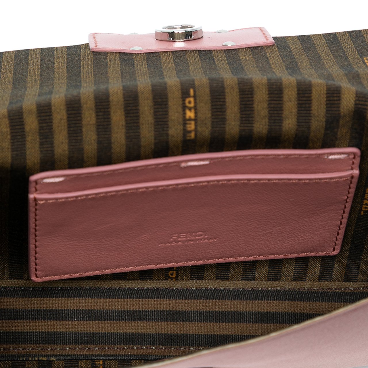 Fendi Silk Baguette Phone Pouch Satchel Roze