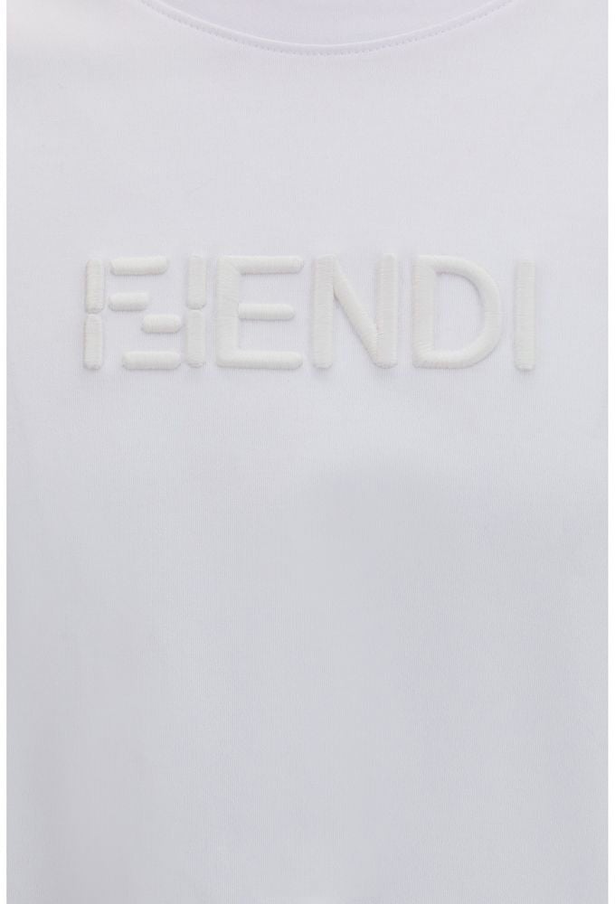 Fendi White Cotton T-Shirt Wit