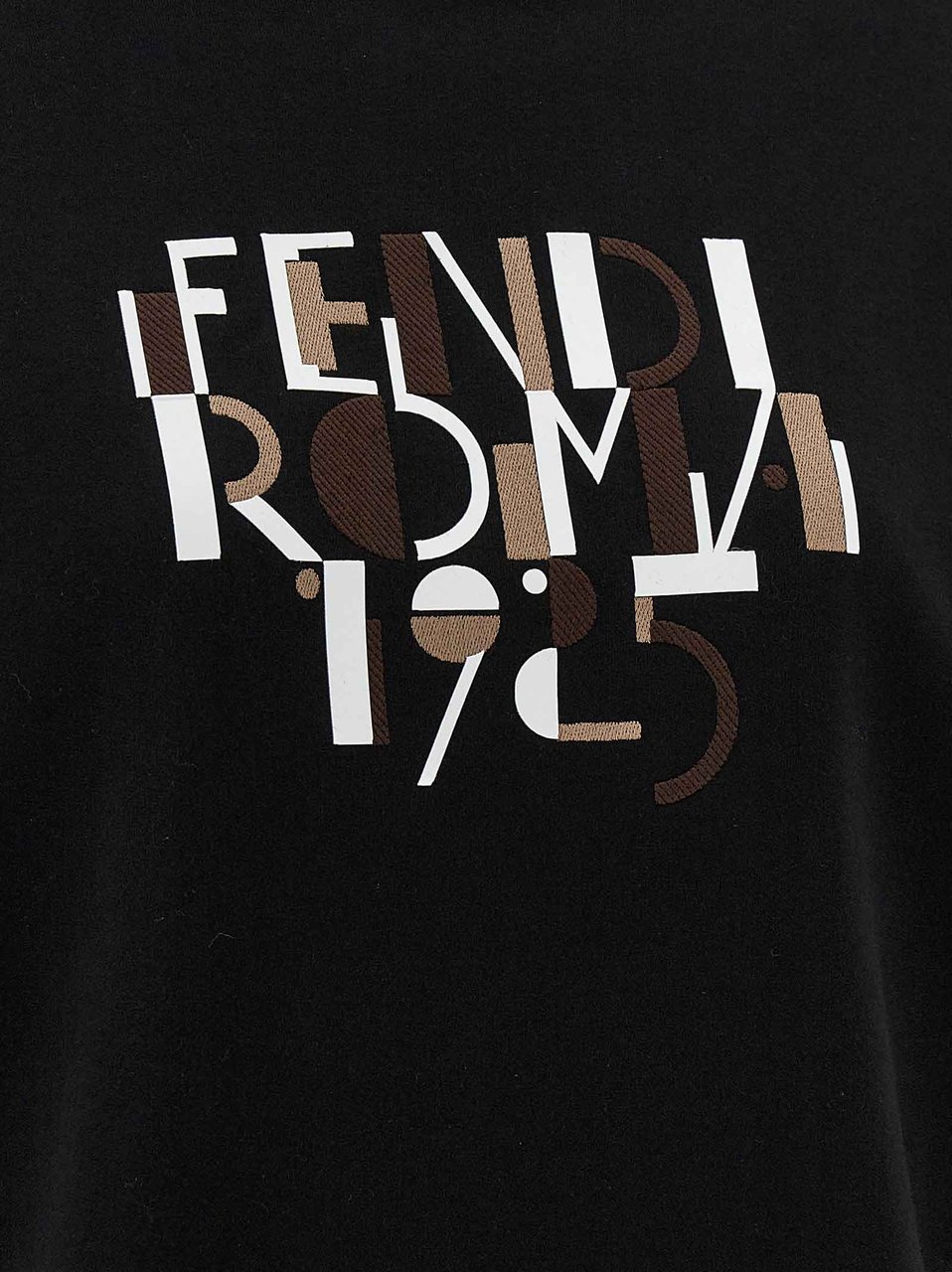Fendi Black Cotton Sweatshirt Zwart